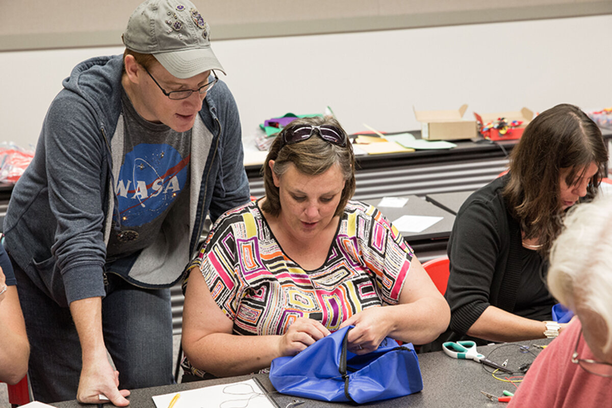 Student working on wearable technology project